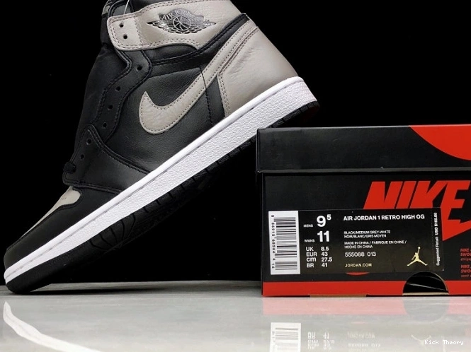 Kicktheory Shadow High 555088-013 Grey Black Jordan 1 Air Retro OG 0816